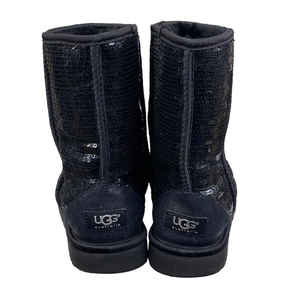 UGG Women's Classic Short Black Sequin Winter Boot Size US 7 - Picture 8 of 12
